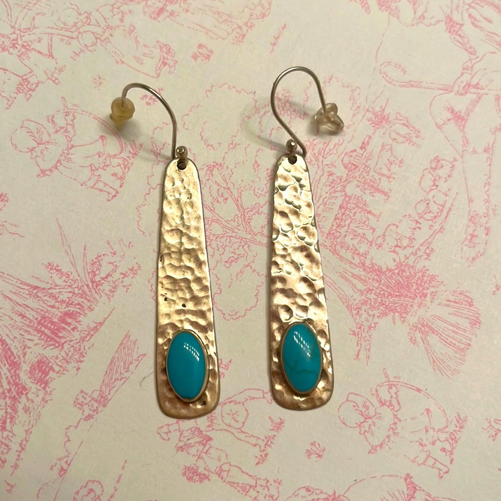 Sterling Silver Turquoise Silver Dangle Earrings